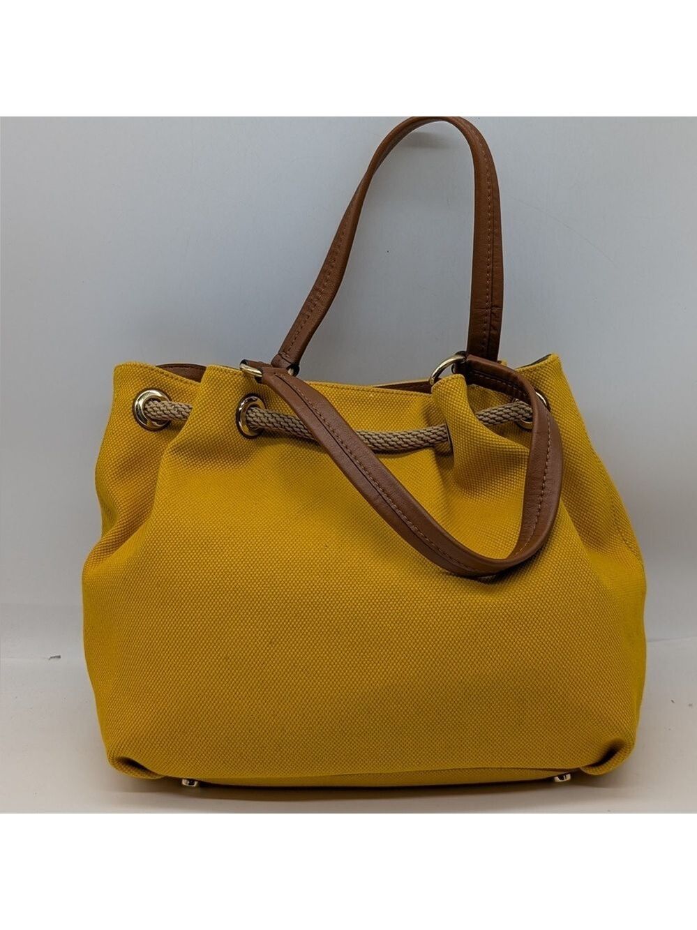 Michael Kors Yellow Marina Large Canvas Drawstring Tote - Picture 5 of 16